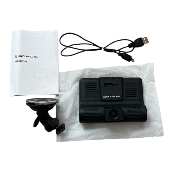 NIB Car Camera with Adjustable Suction Cup Scosche Black Two-Way Dash Camera - Picture 6 of 8